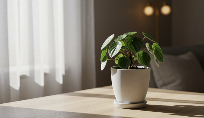 작고 귀여운 페페로미아 잎